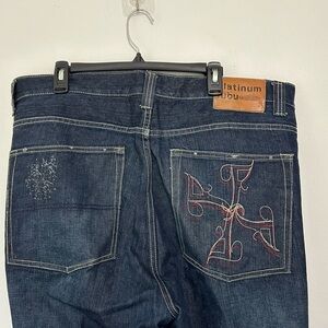 Vintage 90s platinum fubo denim jeans pants size 42X 34